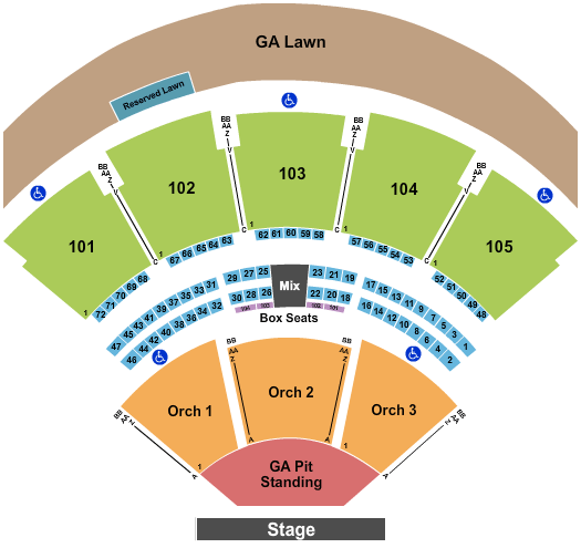 Ameris Bank Amphitheatre Ameris Bank Amphitheatre Seating Chart